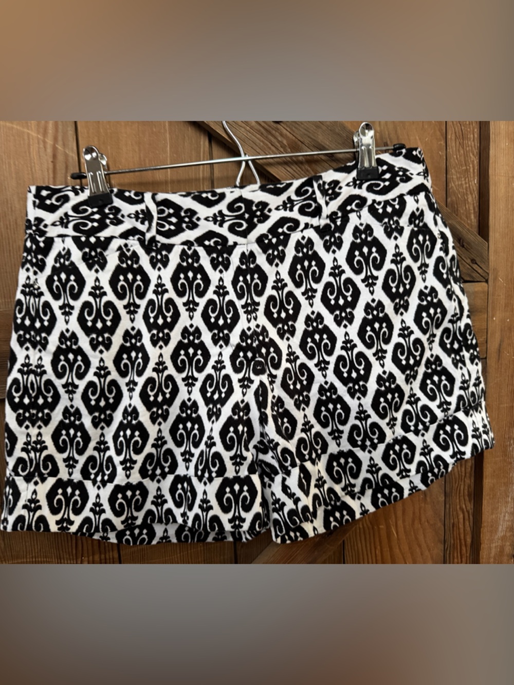 White House Black Market Black and White Patterned Shorts